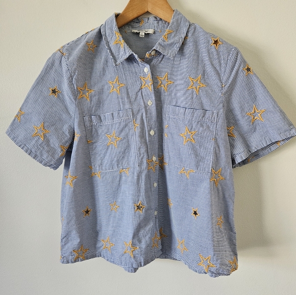 Madewell stars and stripes seersucker short sleeve button down - Picture 1 of 8